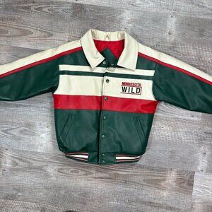 Kids Youth Unisex Minnesota Wild Fox Leather Jacket Size S/8
